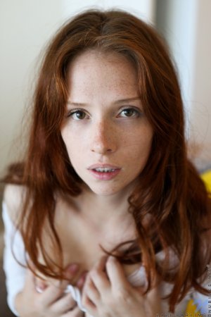Natural redhead beauty has a pretty pink twat photo 3